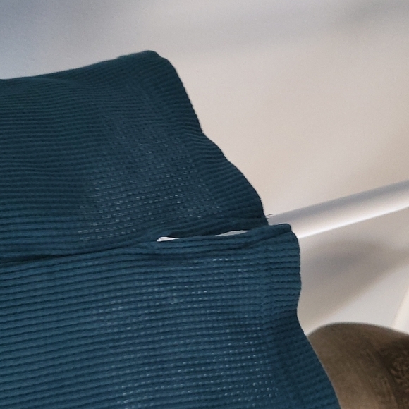 Woman Within teal short sleeve waffle knit crew neck tee NWOT - Picture 5 of 7